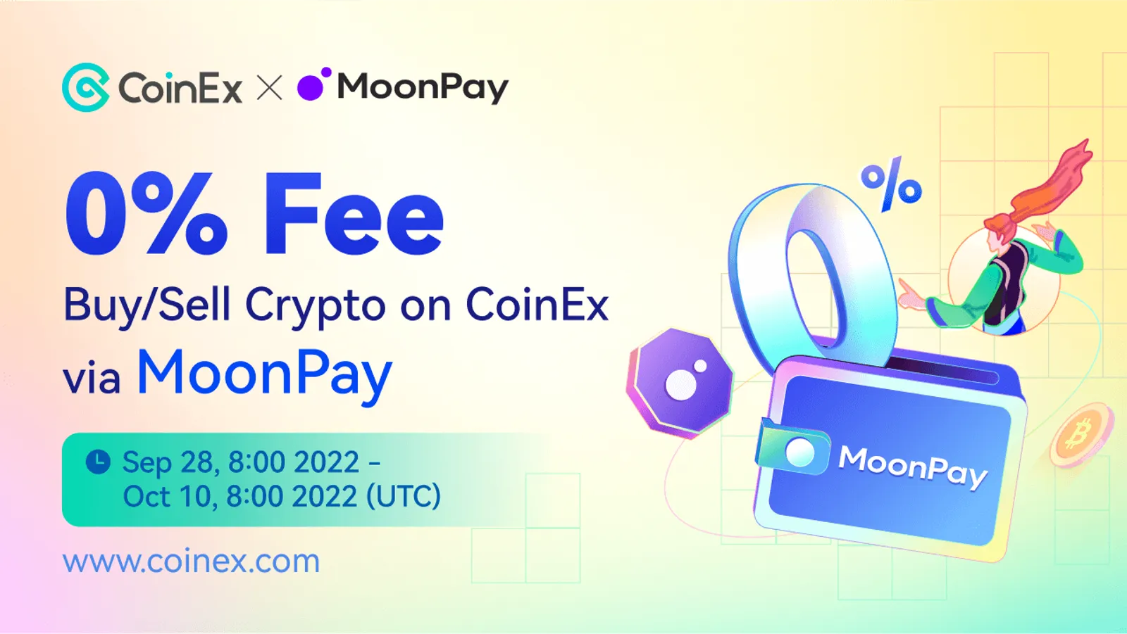 CoinEx x MoonPay: Mua & Bán tiền điện tử không mất phí!