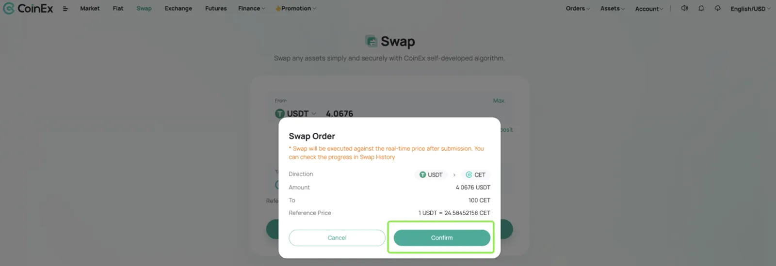 Powered by the Self-developed Smart Algorithm, CoinEx Swap Helps Users Swap Assets With One Click - image 5