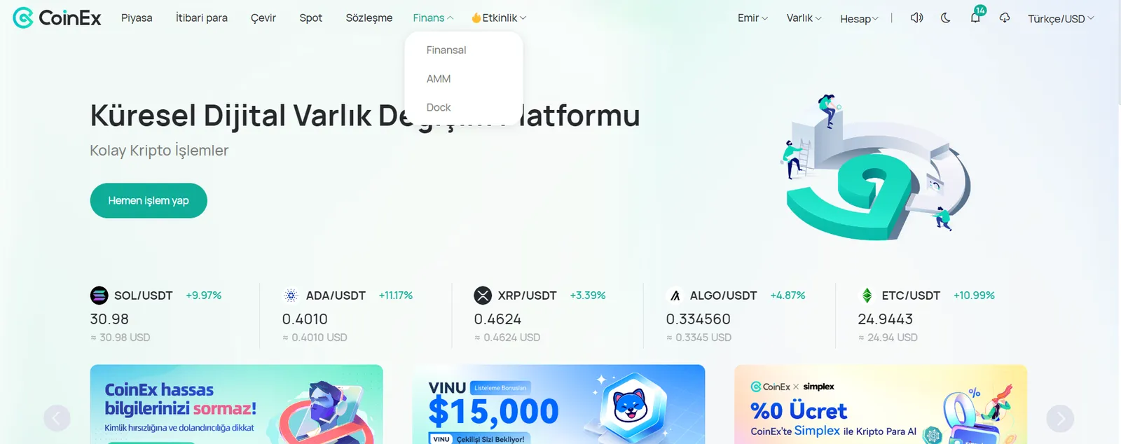 CoinEx | Finansal Kısıtlamaları Kırıyor & Çok Yönlü Finansal Seçenekler Sunuyor