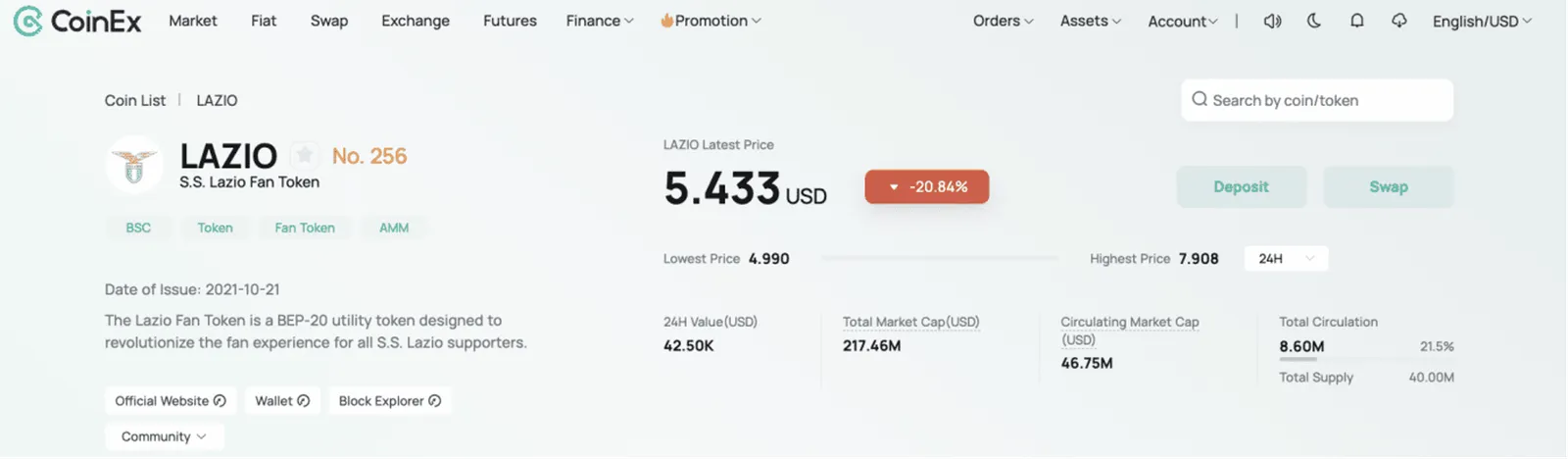 https://www.coinex.com/exchange/LAZIO-USDT