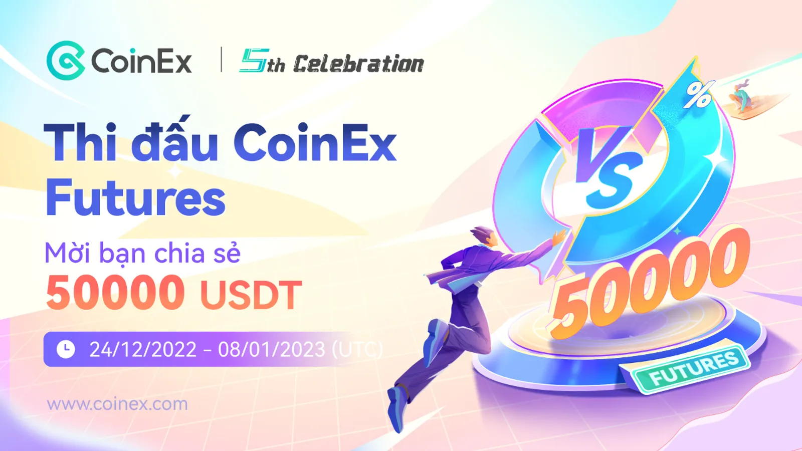 Tham gia chương trình đặc biệt kỷ niệm 5 năm của CoinEx thông qua giao dịch Futures: Phần thưởng 50,000 USDT đang chờ bạn!