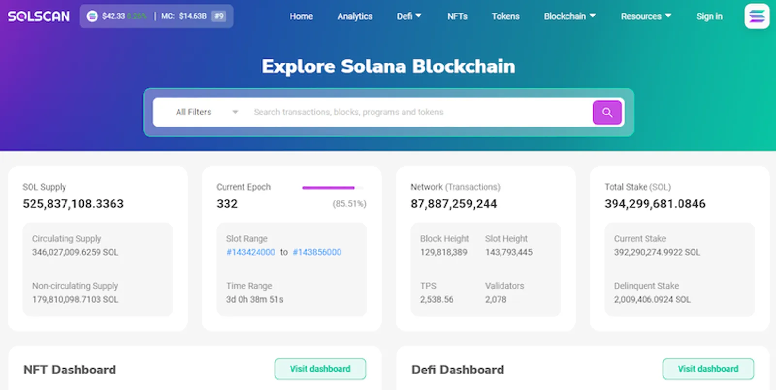explore Solana blockchain