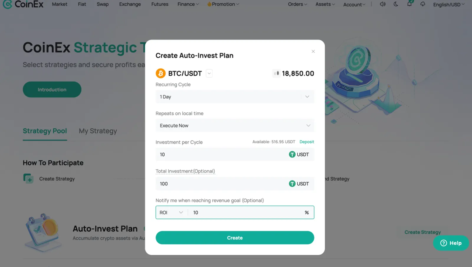 Hướng dẫn CoinEx｜Đầu tư tiền điện tử dễ dàng thông qua Kế hoạch đầu tư tự động CoinEx - image 4