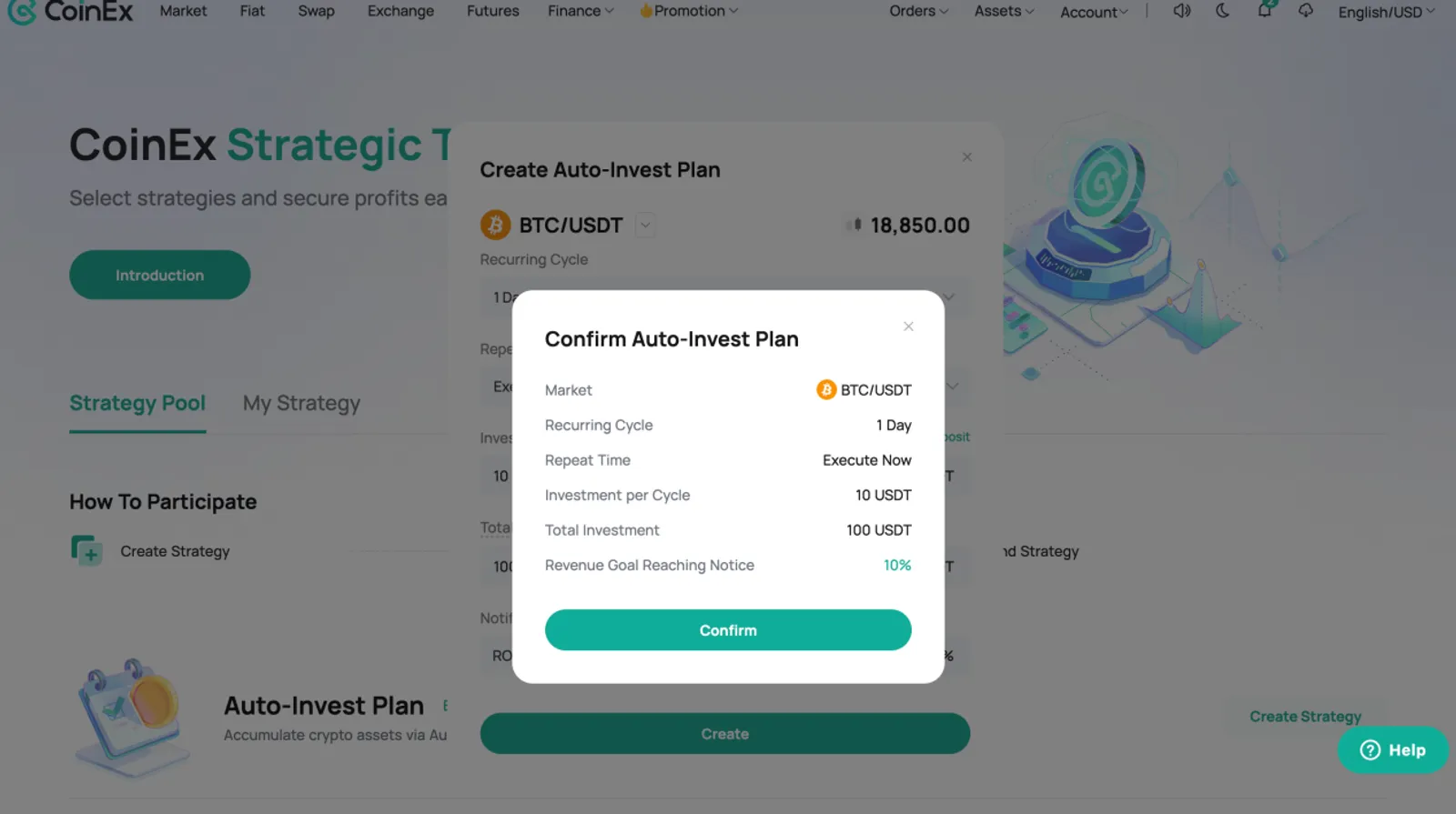 Hướng dẫn CoinEx｜Đầu tư tiền điện tử dễ dàng thông qua Kế hoạch đầu tư tự động CoinEx - image 5
