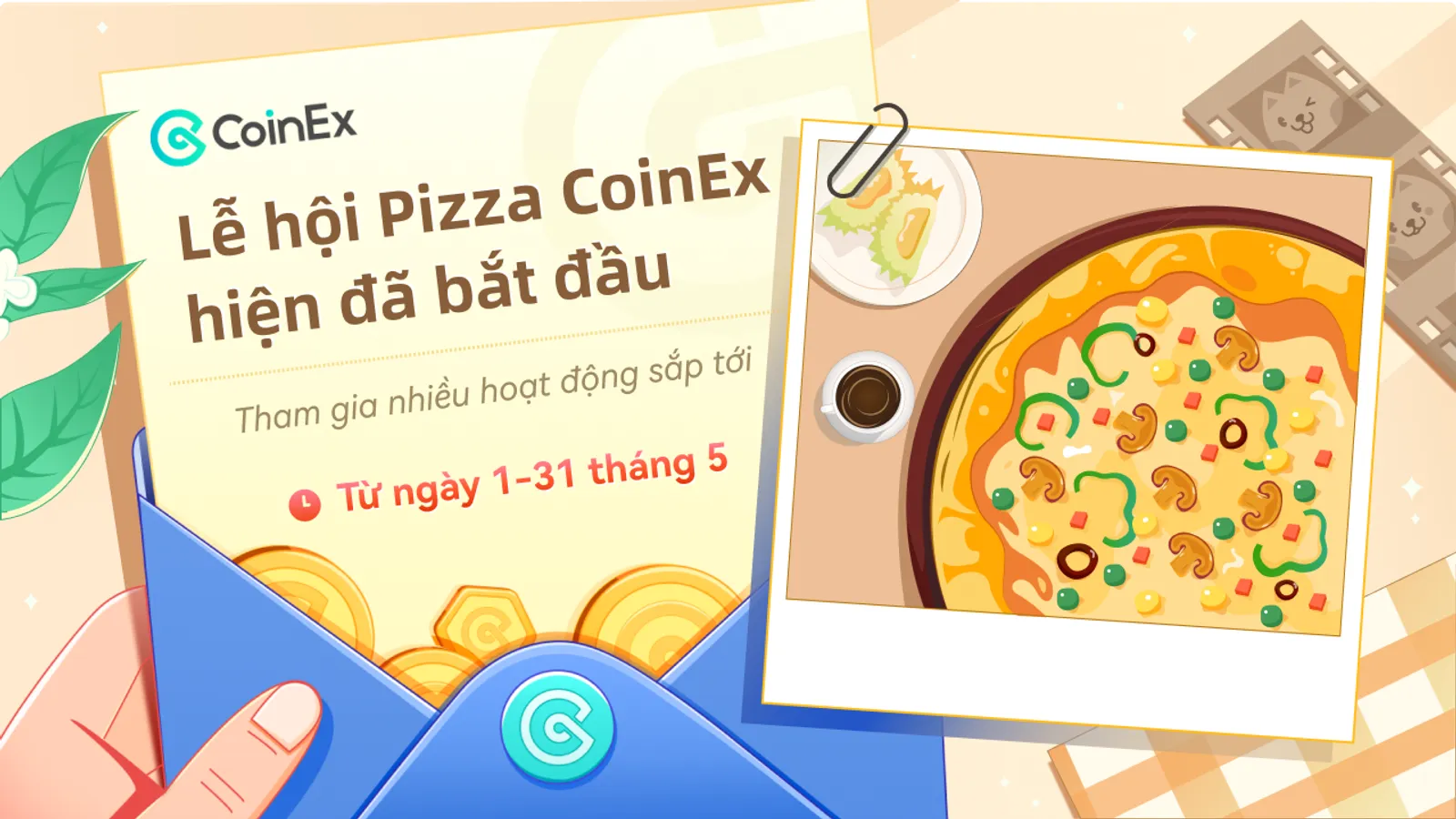 Khám phá thế giới tiền điện tử: Tham gia sự kiện trong tháng Pizza CoinEx để nhận nhiều phần quà hấp dẫn!