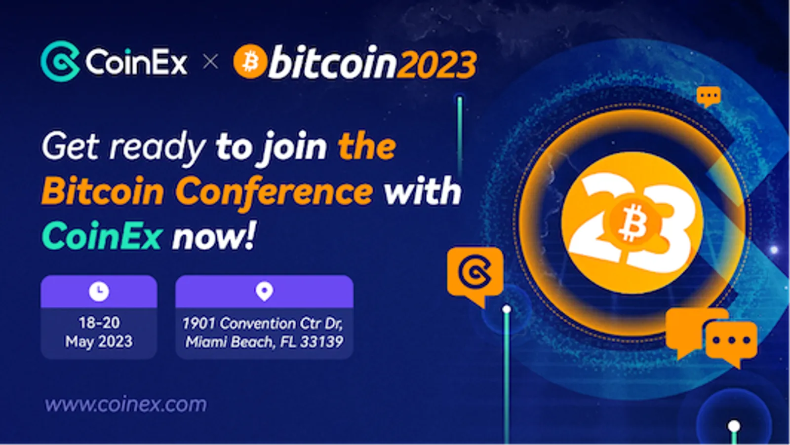 CoinEx está orgulloso de anunciar su patrocinio y asistencia al evento para celebrar el nacimiento de Bitcoin y contribuir al avance de la industria cripto.