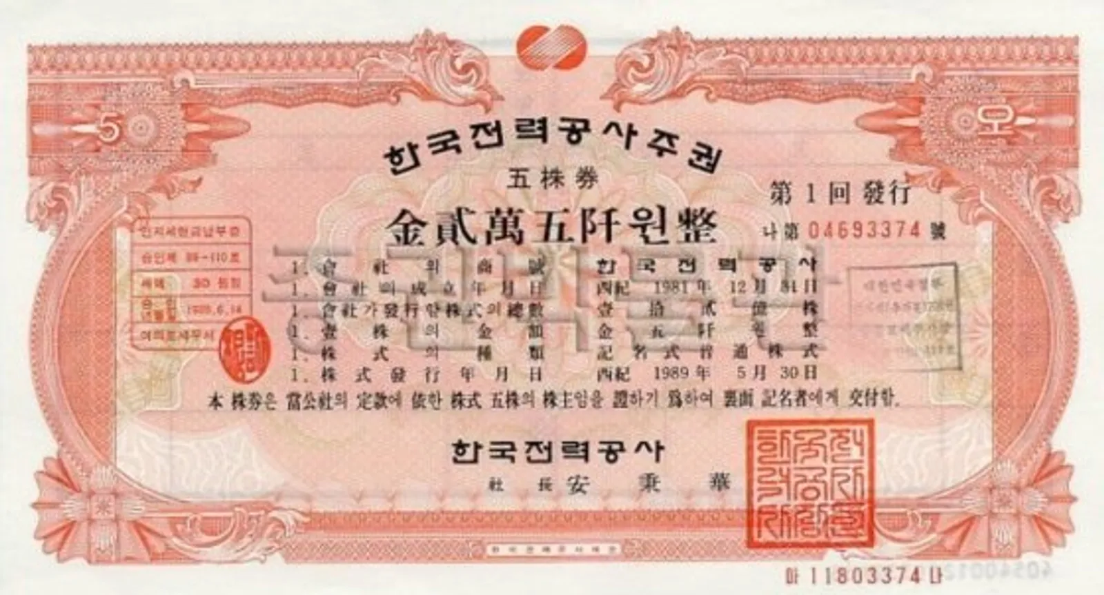한국전력공사주권