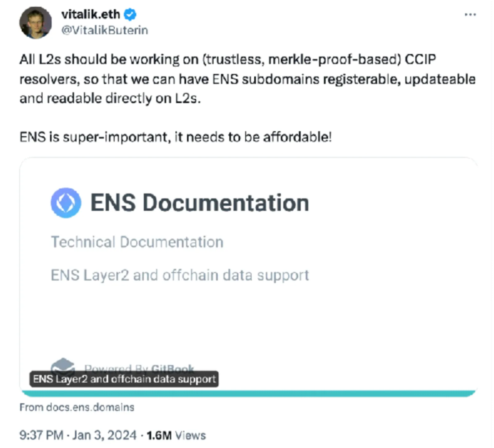 Vitalik의 지지 이후 ENS 토큰이 폭발적으로 증가 - 랠리의 원동력은 무엇인가?