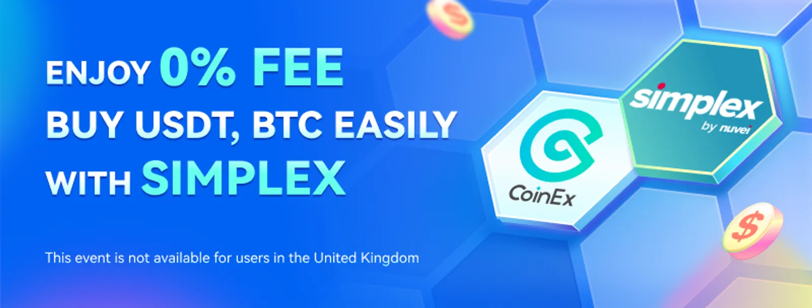 Buy Cryptos via Simplex with 0 Fees: CoinEx Continuously Providing Users with High-Quality Experiences