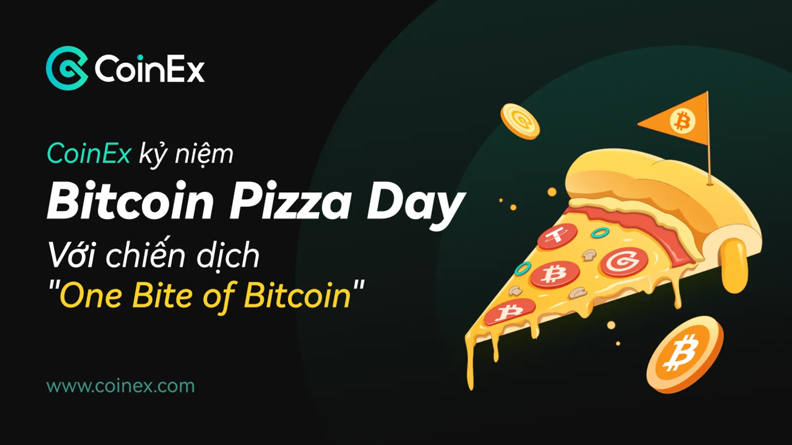 CoinEx sẽ triển khai chiến dịch "One Bite of Bitcoin" vào Pizza Day