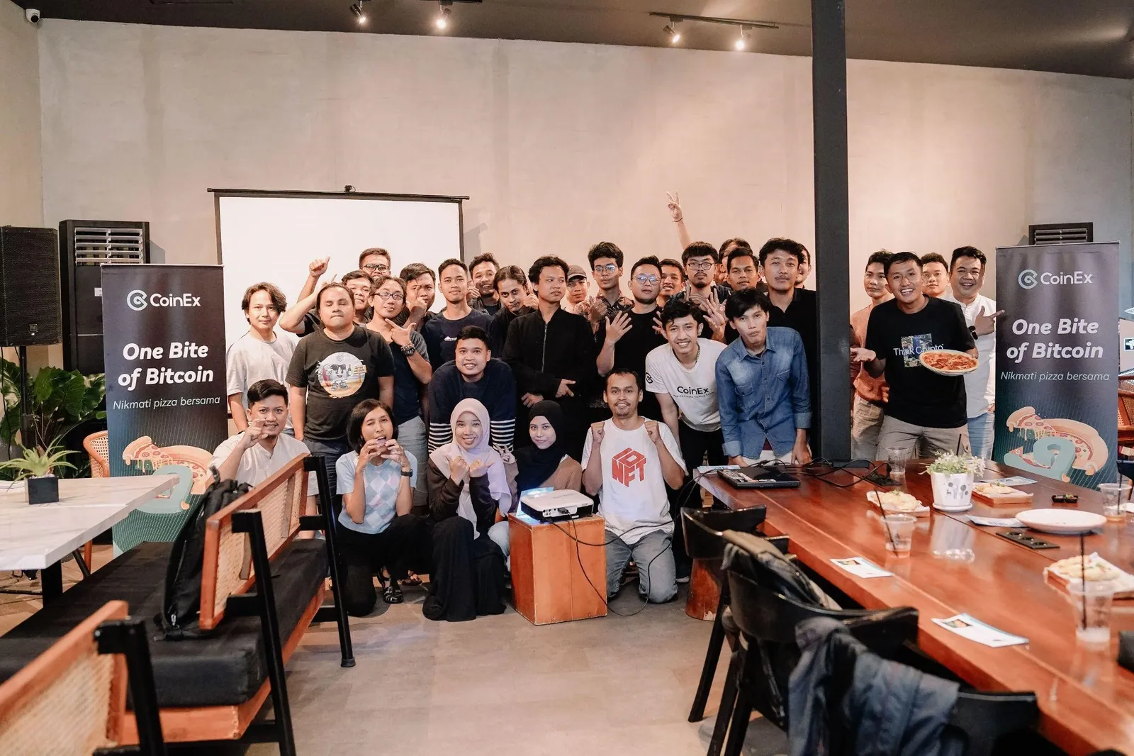 A memorable group photo with participants in Jakarta, Indonesia.