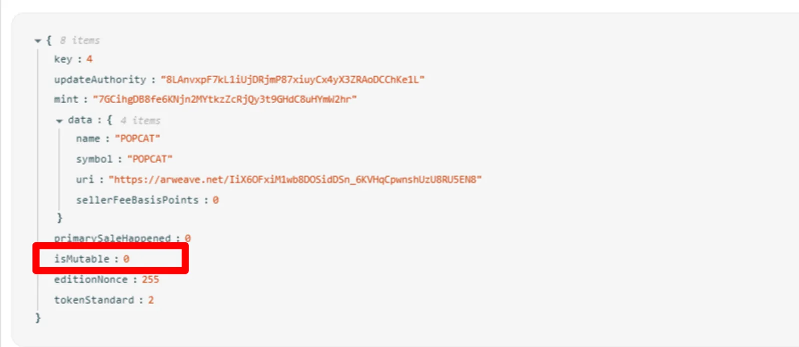 make POPCAT immutable