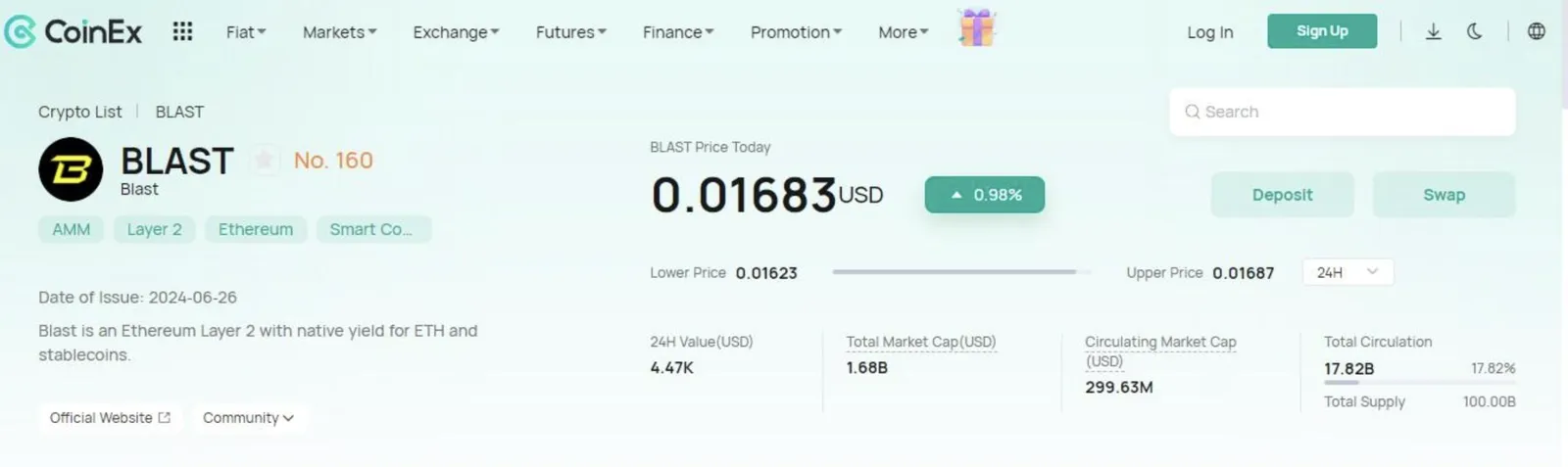 BLAST on CoinEx