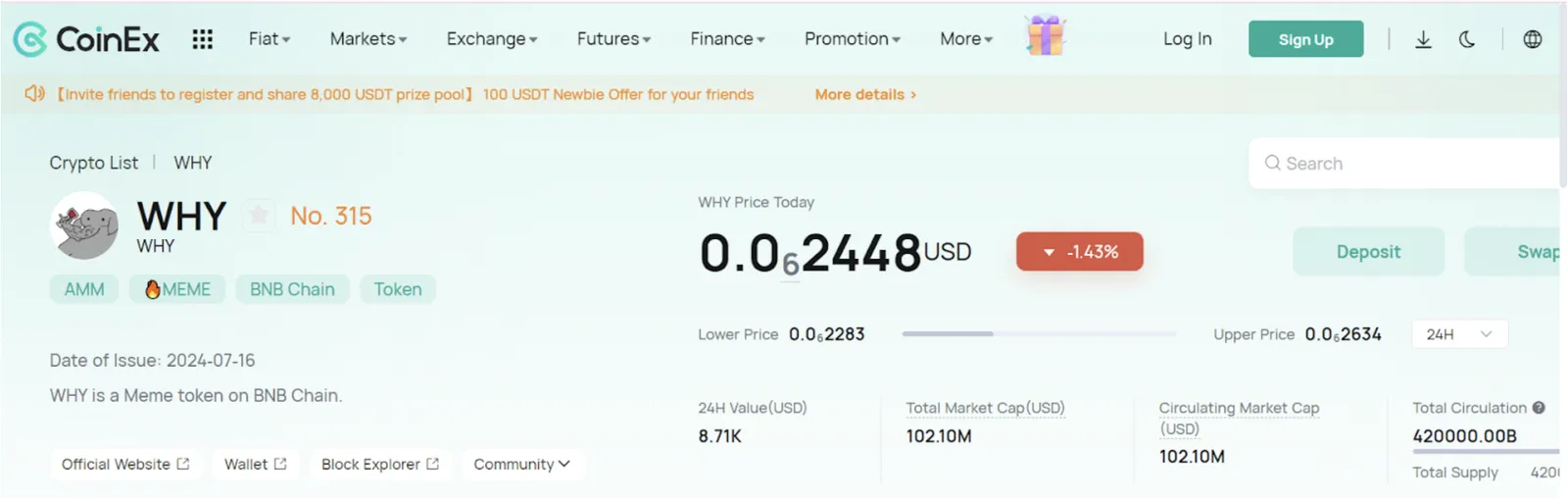 WHY on CoinEx