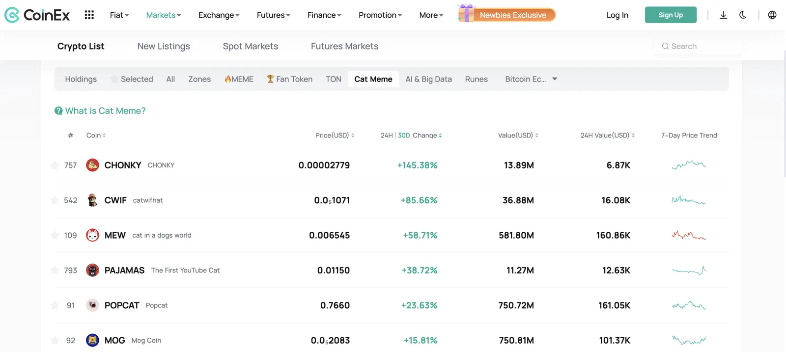cat meme on CoinEx