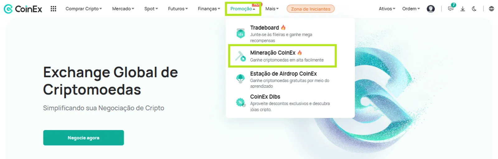 Mineração CoinEx