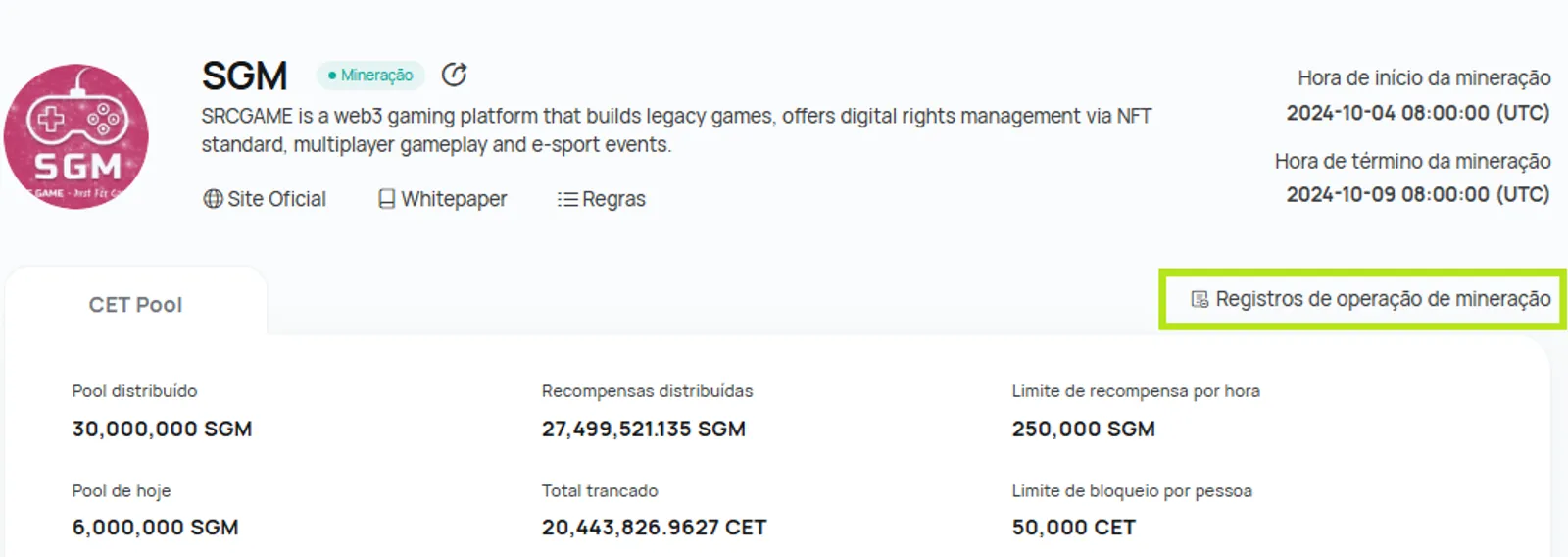 Mineração CoinEx