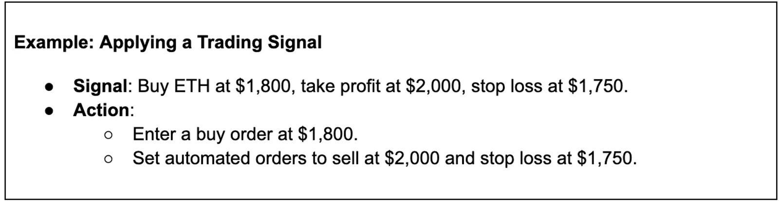 Example: Applying a Trading Signal