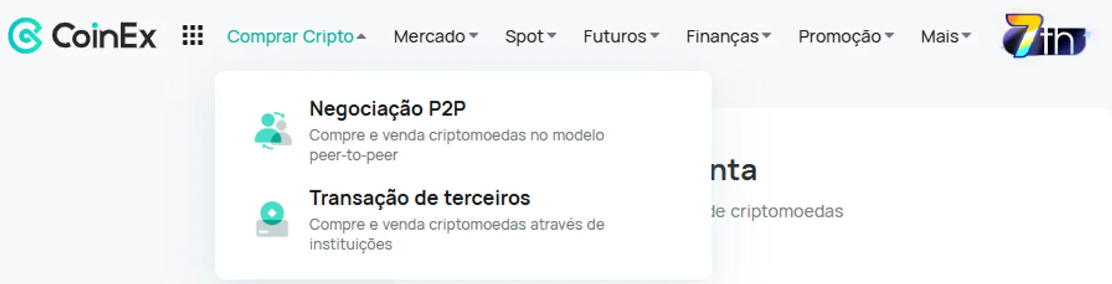 compre cripto na CoinEx
