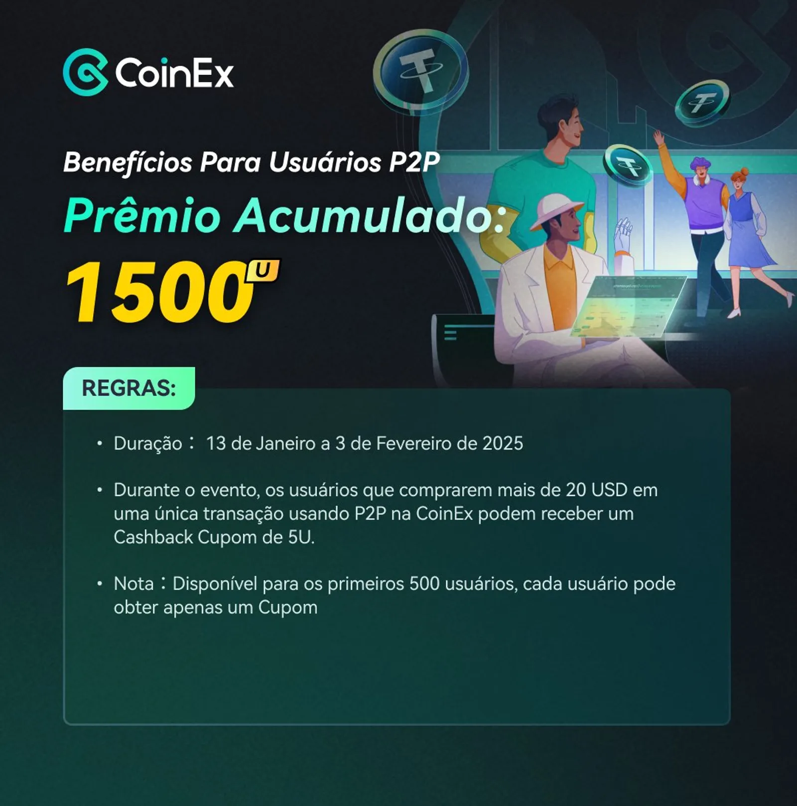 Negociação P2P na CoinEx