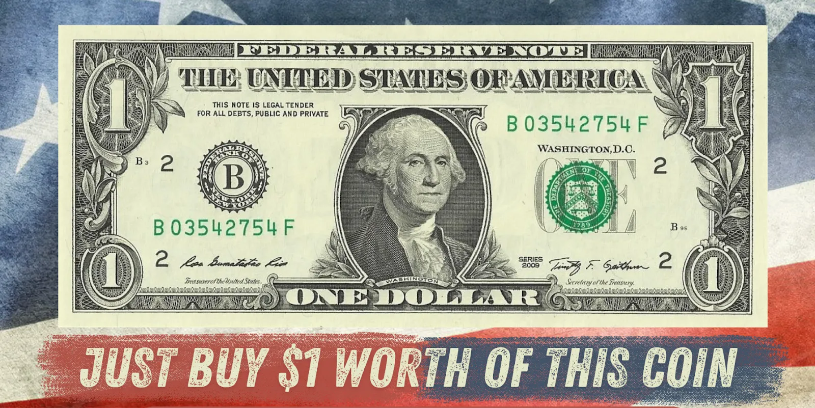 The logo of one dollar