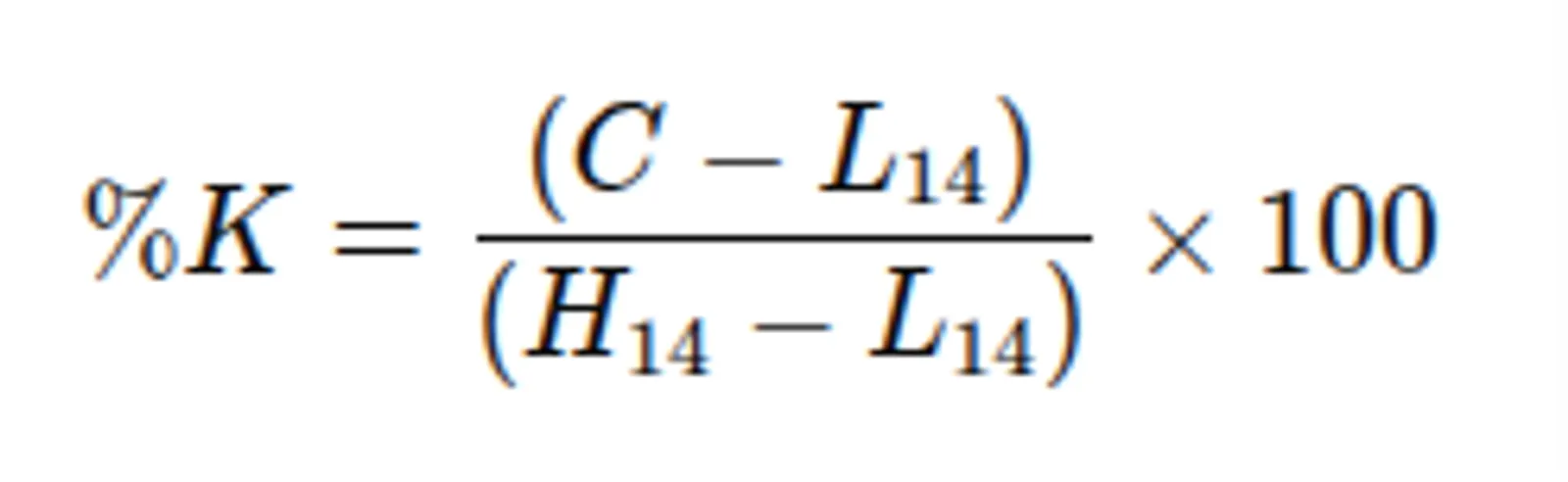 the Stochastic Oscillator calculating formula