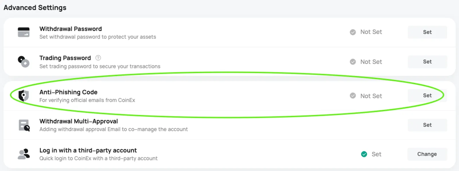 Users could set up an anti-phishing code in their security settings.