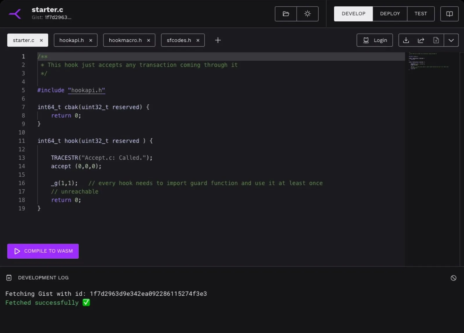 C programming language of  XAH Documentation