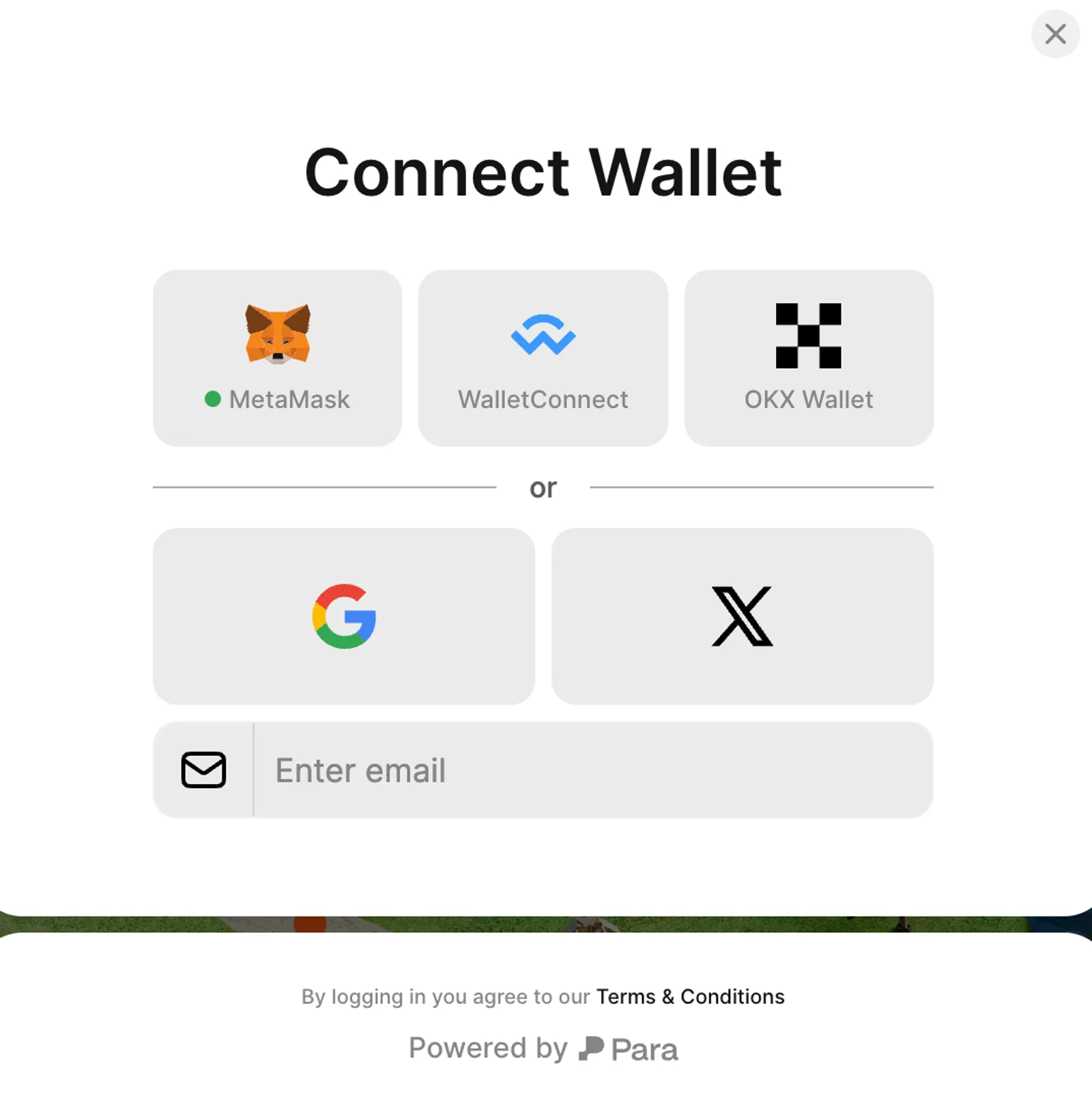 Connect Wallet, like Metamask