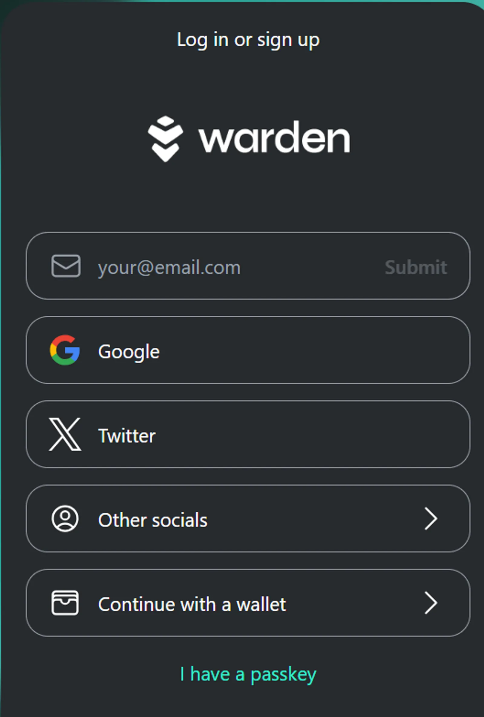 Sign Up on the Warden Platform