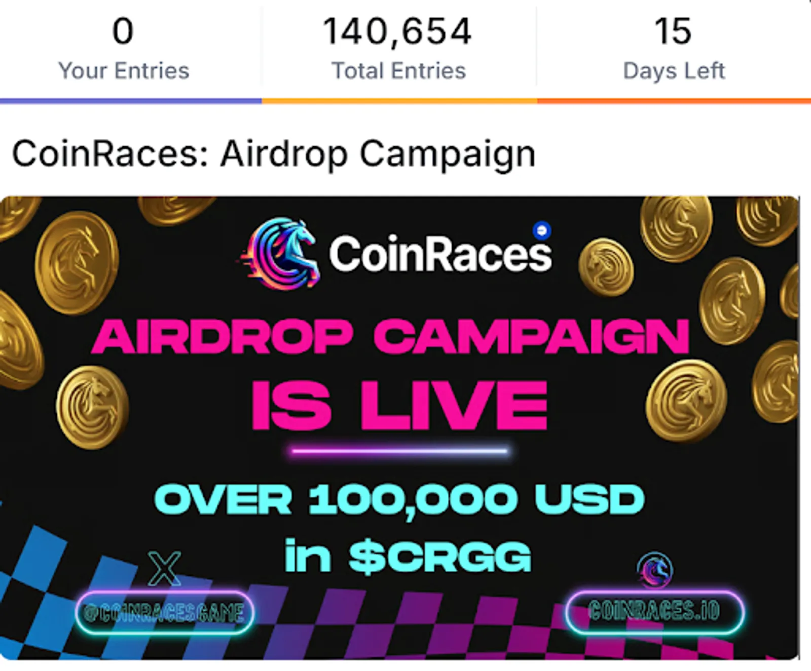 Step-by-Step Airdrop Guide of CoinRaces