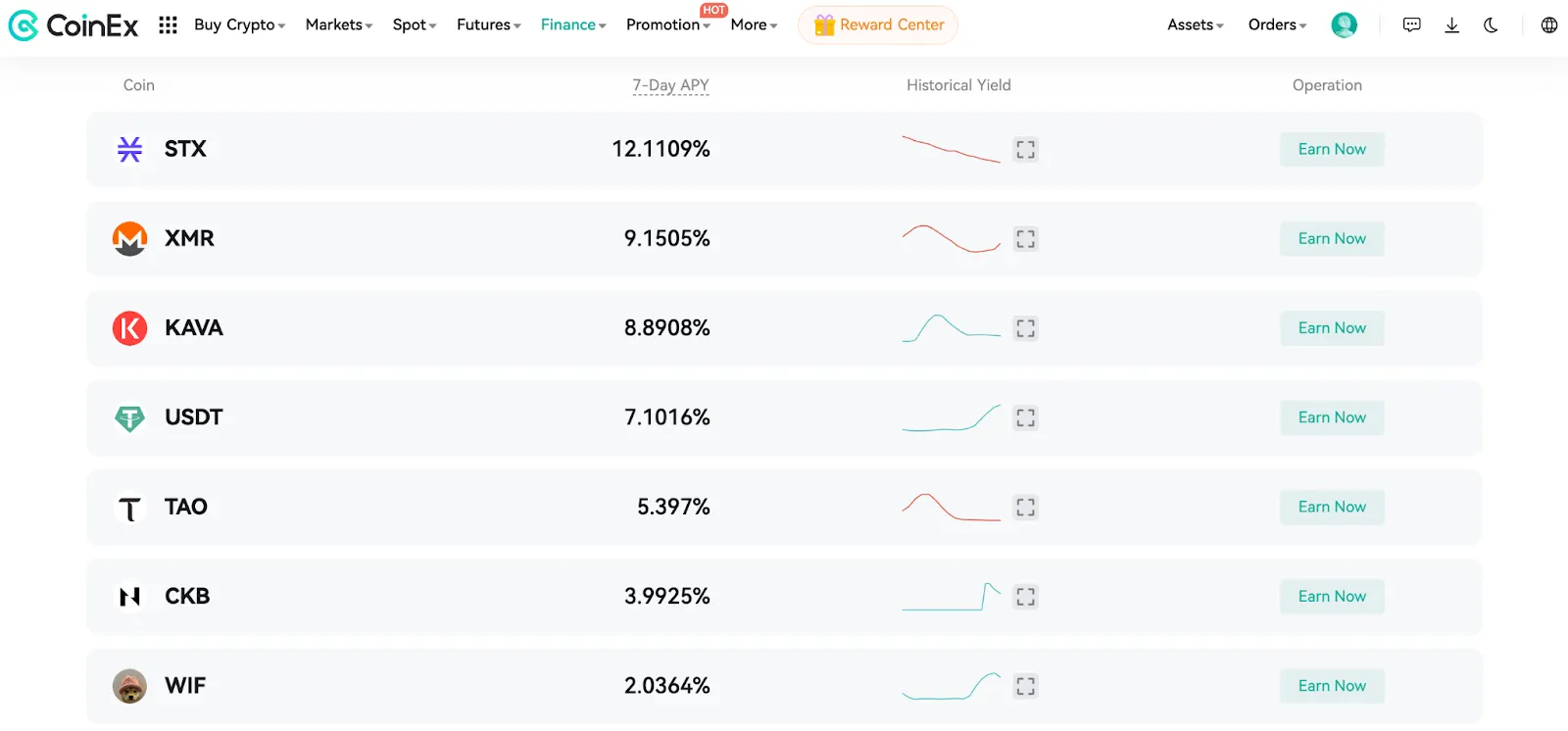 CoinEx Financial: 7,10% de APY em 7 dias com USDT
