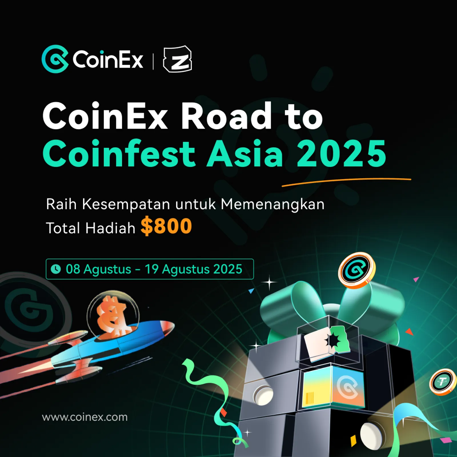 CoinEx Edisi Road To Coinfest Asia 2025: Raih Total Hadiah hingga $800!