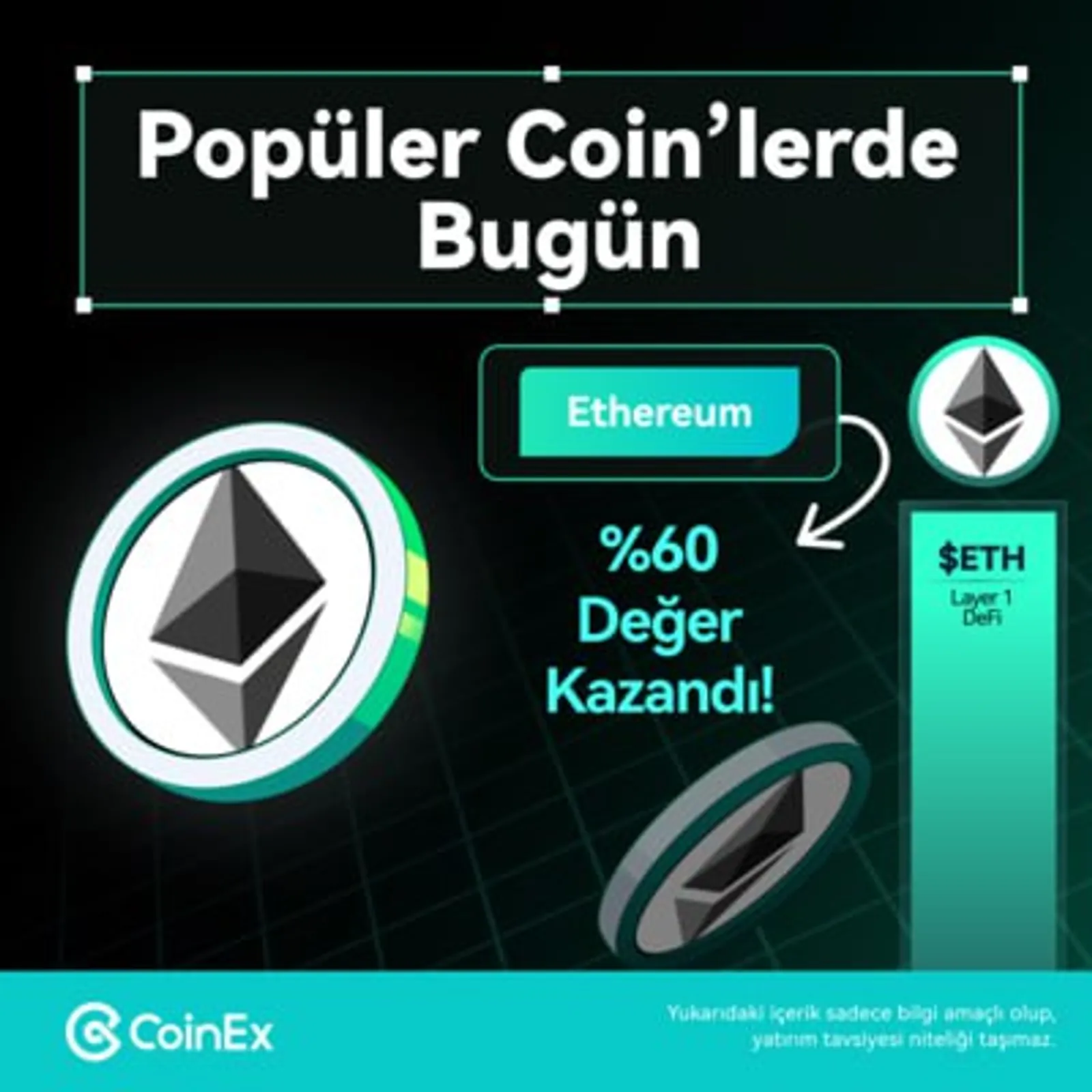 Popüler Coin’lerde Bugün: $ETH