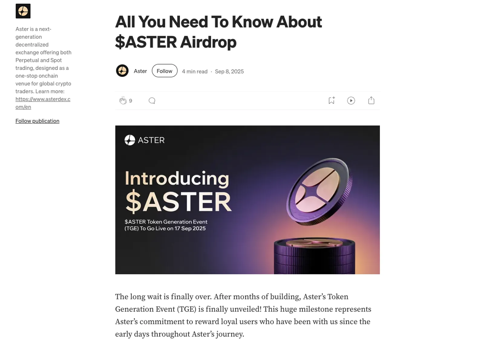 Tokenomics — What ASTER Does