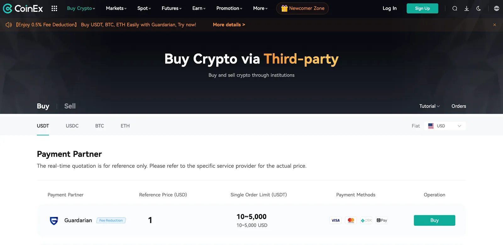 Compre Cripto com Taxas Mais Baixas Hoje: Compre Criptos via Guardarian com Dedução de Taxa de 0,5%