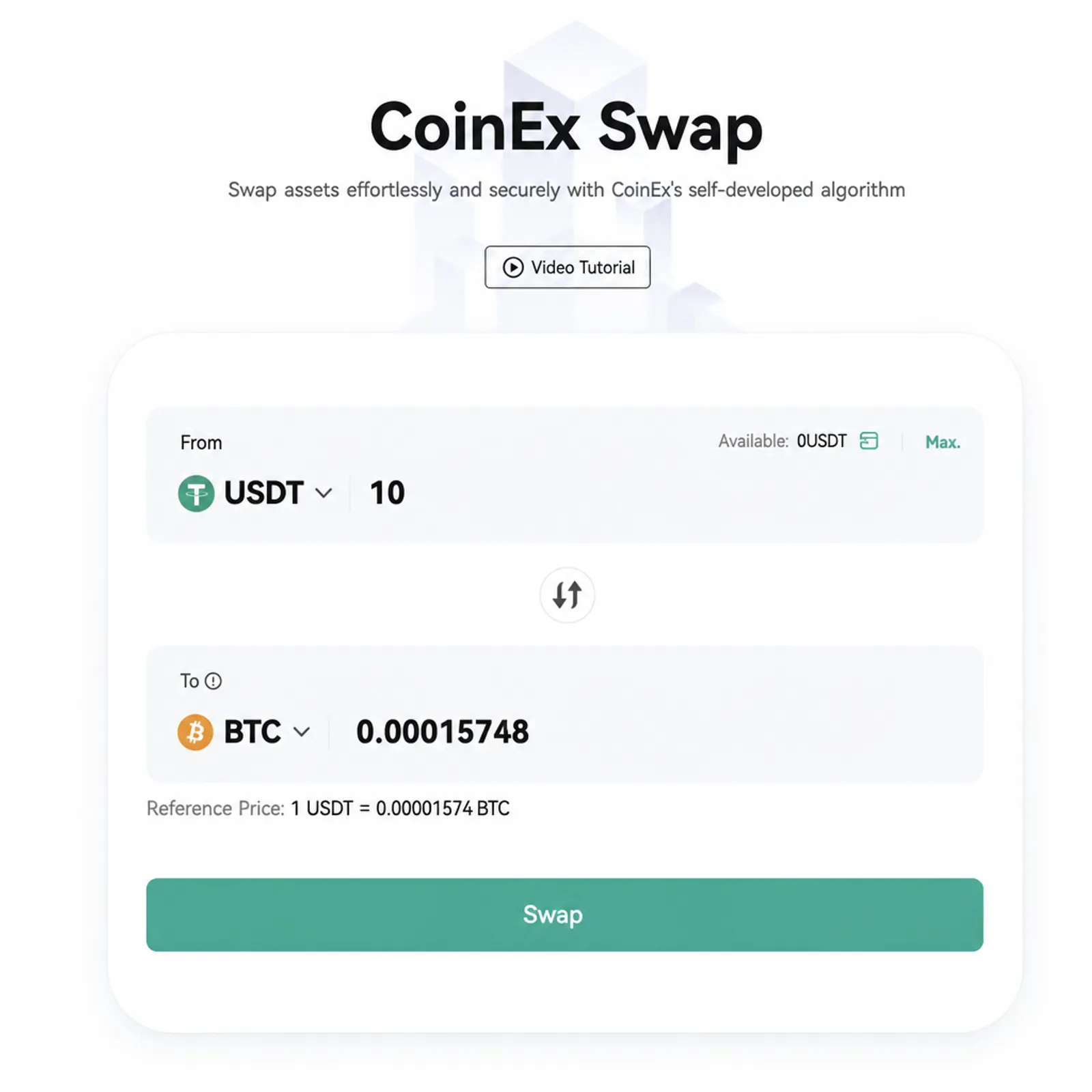 Buy Bitcoin on CoinEx