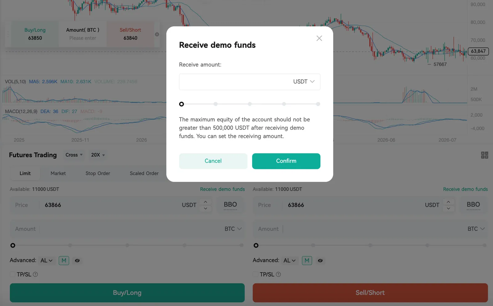 CoinEx Demo Trading allows users to claim 500,000 USDT in virtual funds to practice futures trading