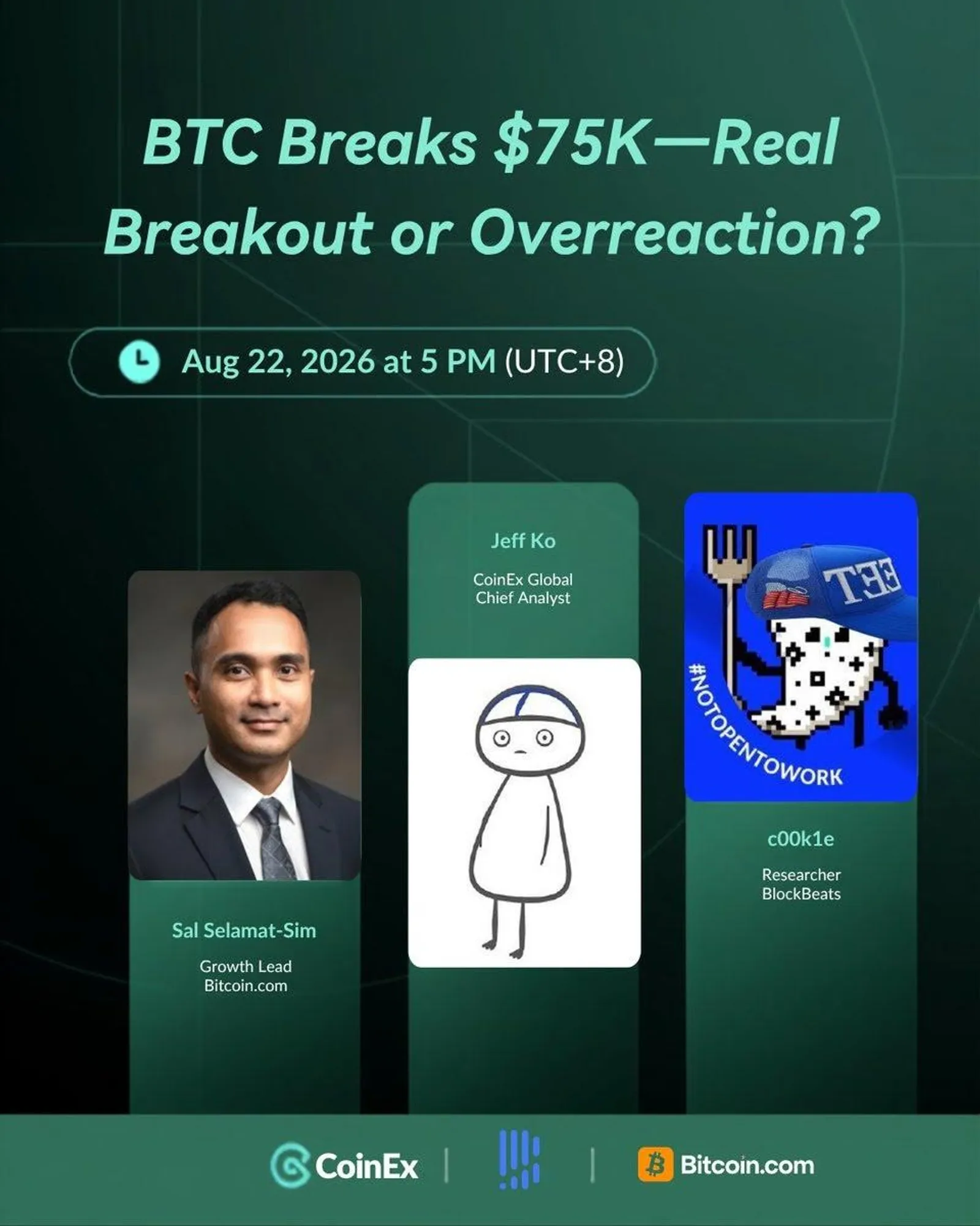 BTC Breaks $75K: Real Breakout or Overreaction? CoinEx AMA Explores Market Momentum, Altcoin Outlook, and Crypto’s Next Phase